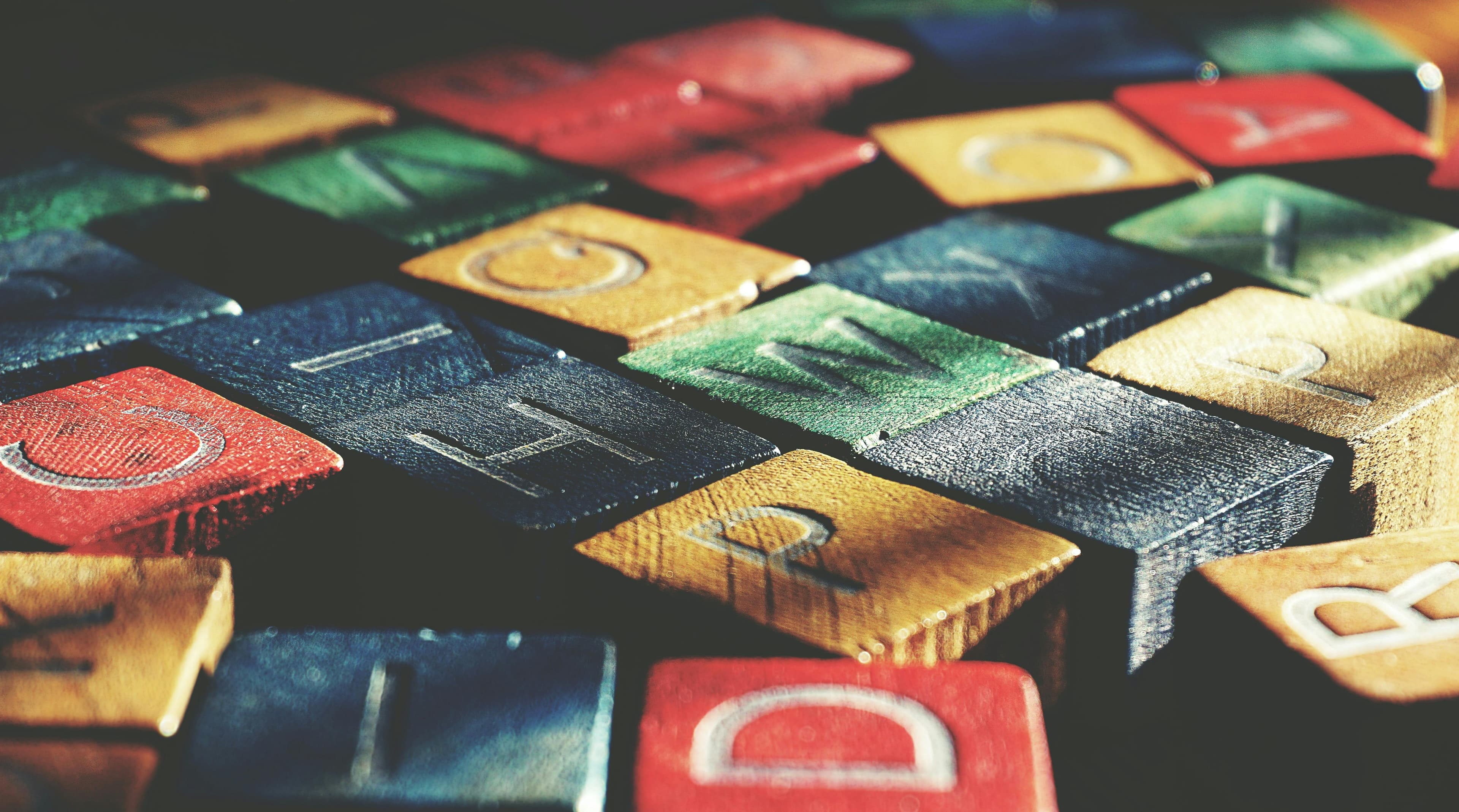 Children's colourful wooden toy letters.